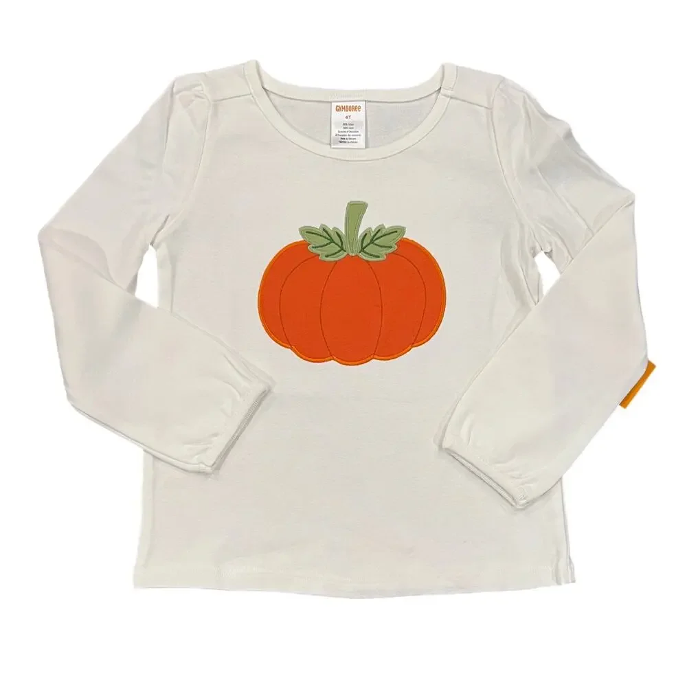 NWT Gymboree Orange & Ivory Striped Leggings & Halloween Pumpkin Top